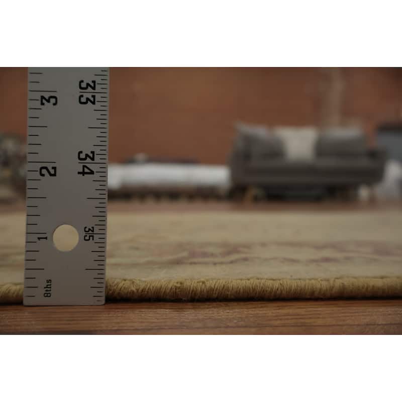 Hand Knotted Oriental 100% Wool Carpet Traditional All-Over Beige & Ivories Ziegler Area Rug - 3' 9'' X 2' 0''