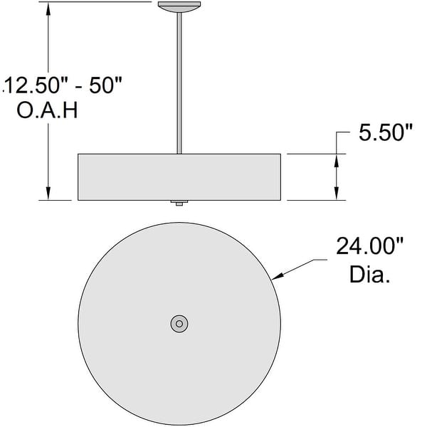 dimension image slide 1 of 3, Access Lighting Mid Town LED Pendant or Semi-Flush - 24"