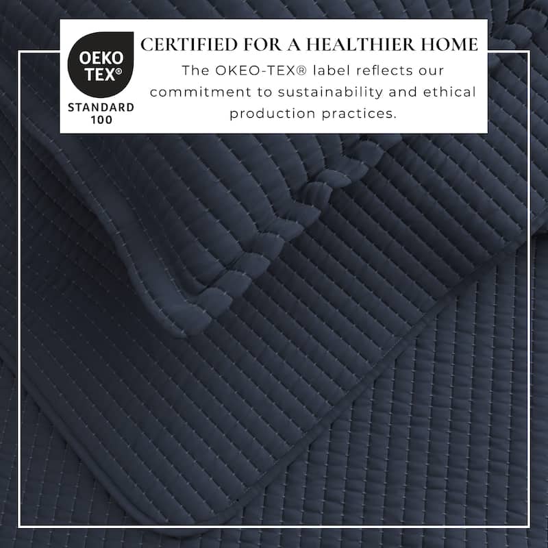 Linery & Co. Detailed Channel Stitch Microfiber Quilt Set With Shams.