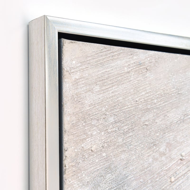 Silver Pellets Textured Glitter Hand Painted Canvas Wall Art 48" x 32"