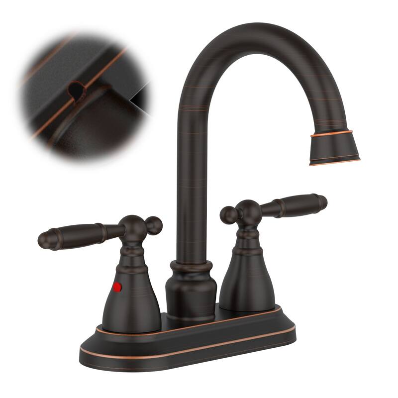 Modern 2 Handle 360 Degree Swivel Bathroom Vanity Sink Faucet with Anti Drip Cartridge and Aerator, Anti Rust, Anti Corrosion