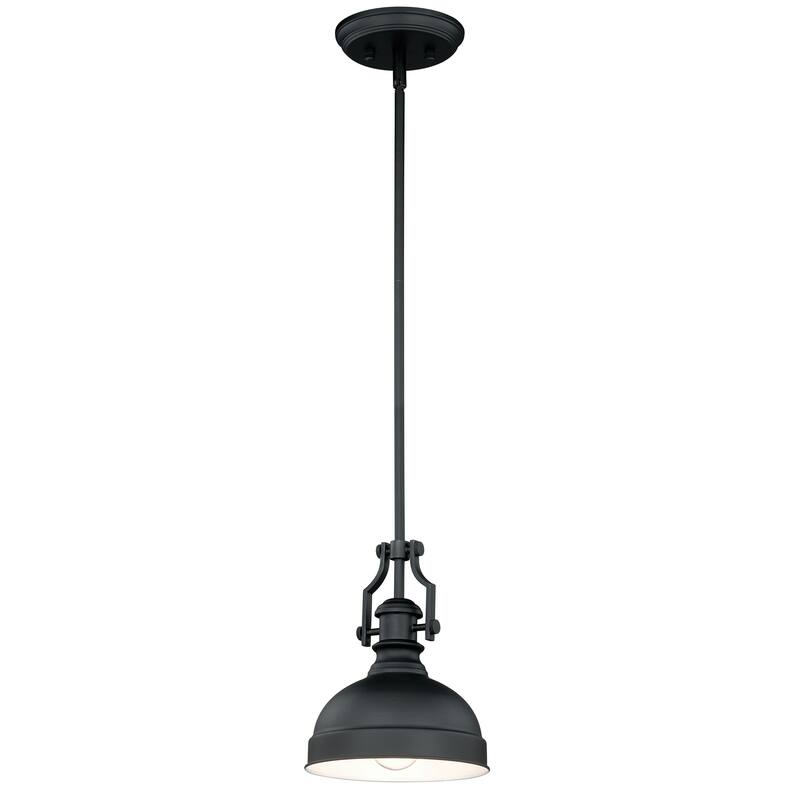 Keenan Bronze Farmhouse Barn Mini Pendant Ceiling Light - 8-in W x 16.25-in H x 8-in D - Oil Rubbed Bronze - 8-in W x 16.25-in H x 8-in D