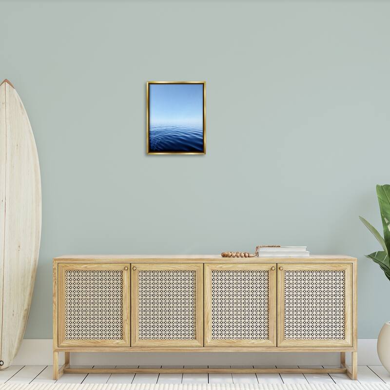 Stupell Cool Blue Ocean Ripples Framed Floater Canvas Wall Art Design By Kali Wilson