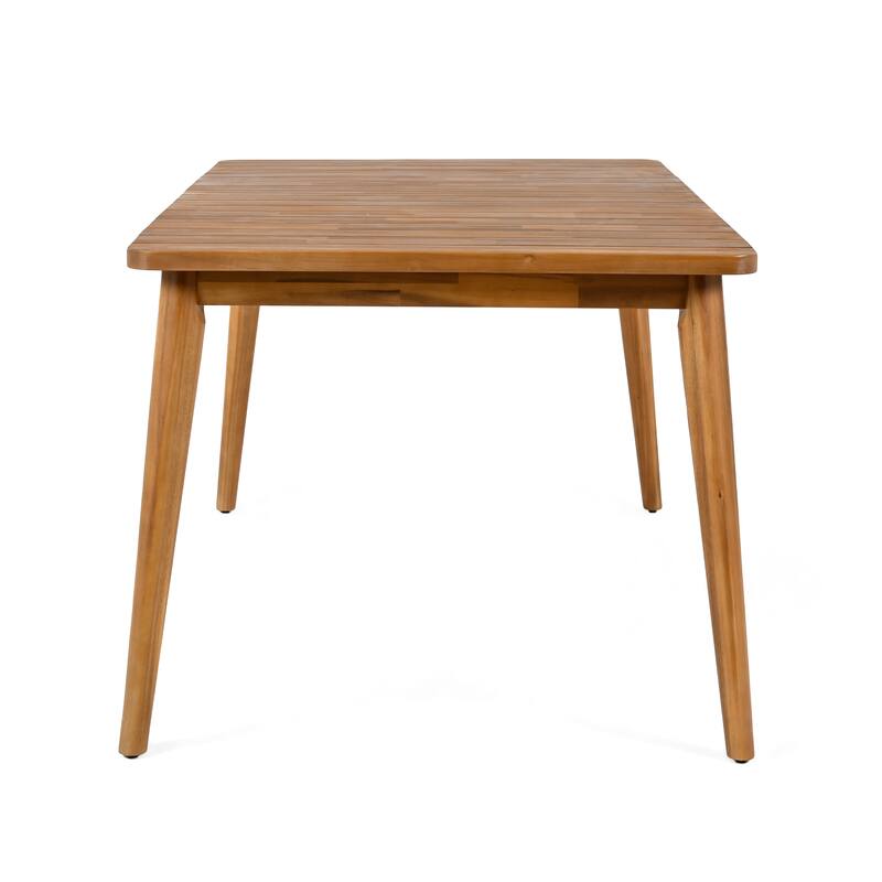 Christopher Knight Home - Lucas Acacia Wood Outdoor Dining Table with Modern Farmhouse Style - Teak Finish