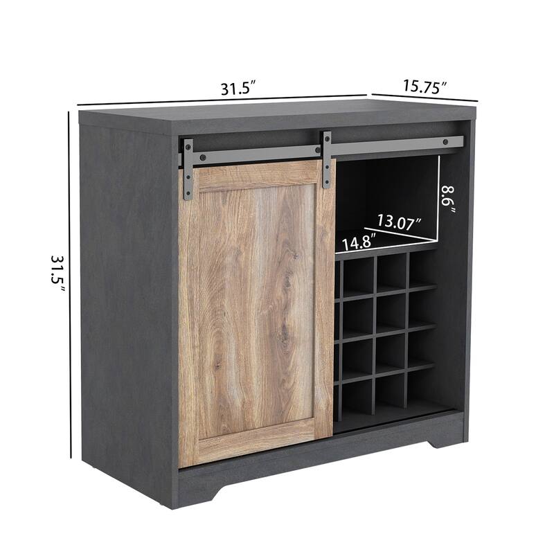 Barn Door Bar Cabinet For Living Room