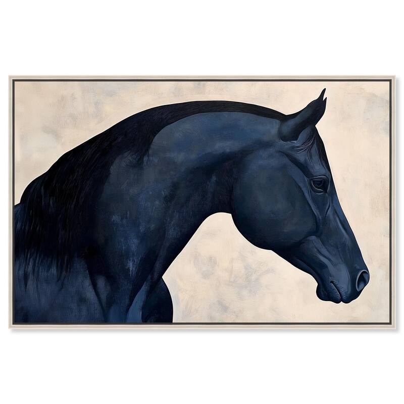 Blue Horse II Canvas by Art Remedy - Silver - 45" x 30"