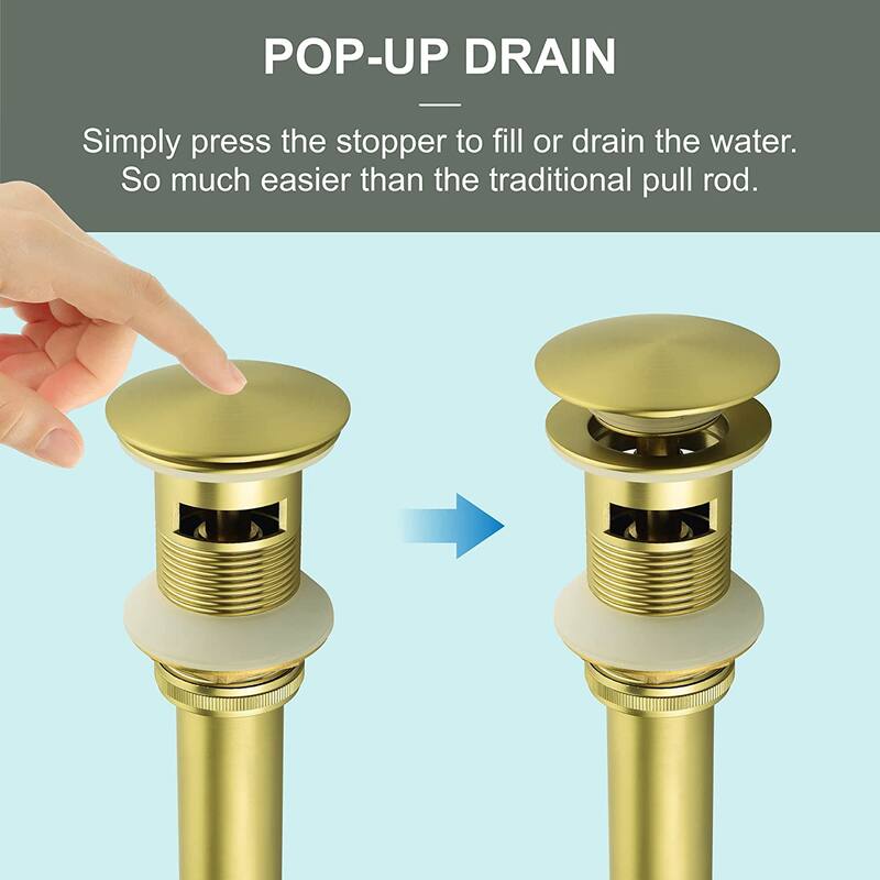 Pop-Up Bathroom Sink Drain with Overflow