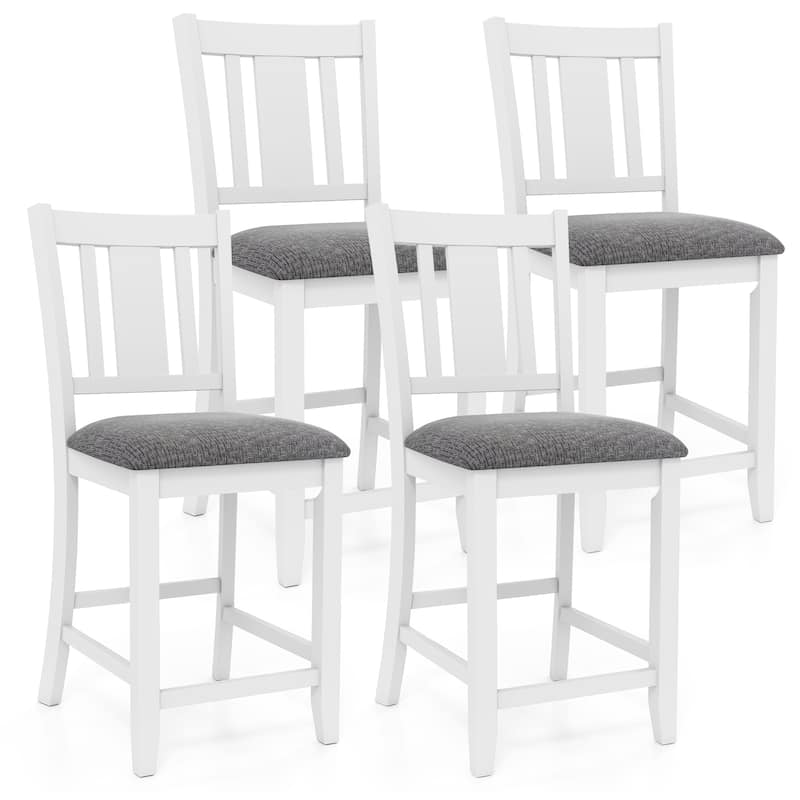 Set of 2 Upholstered Bar Stools with Ergonomic Back and Footrest Ideal for Kitchen Island - 15.5" x 19" x 40"