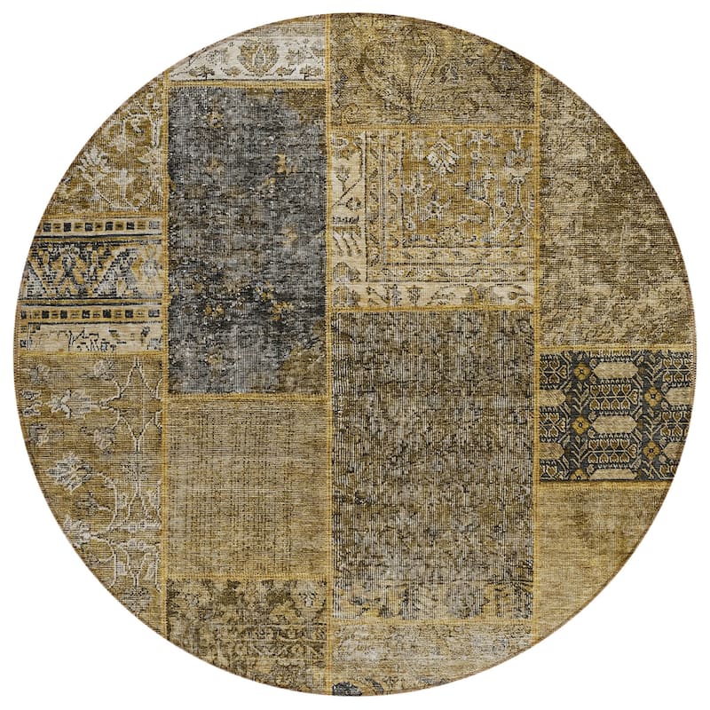 HomeRoots Patchwork Transitional Rectangle Outdoor Rug