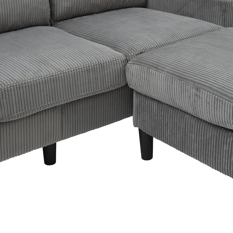 Small Sectional Couches with Storage, 78" L Shaped Sectional Couch with Ottoman, Modular Upholstered Sofa with USB Ports