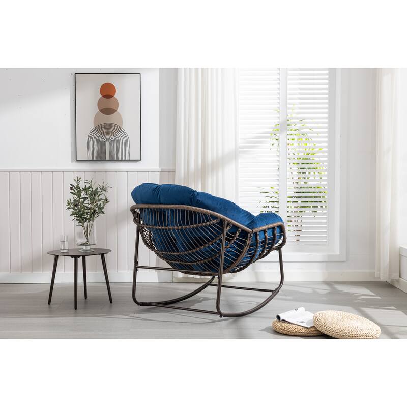 37.2" Rocking Chair with Steel Frame