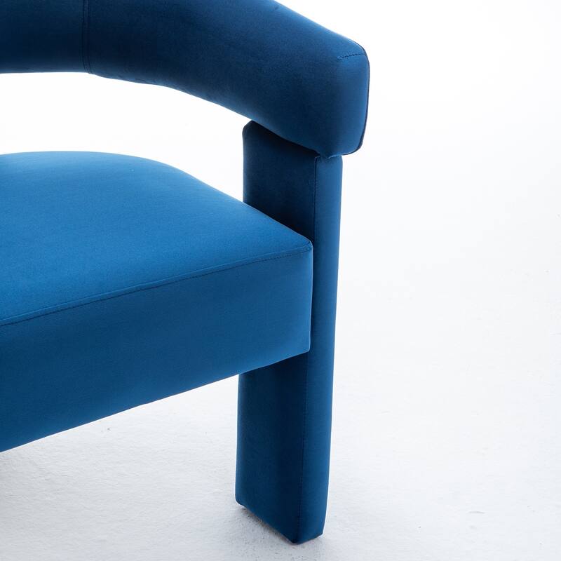 SEYNAR Modern Velvet Accent Chair Set of 2, Upholstered Barrel Armchair with Curved Back and Thickened Padded Seat