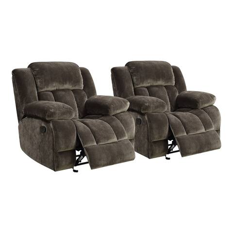 Furniture of America Ric Traditional Brown Glider Recliner (Set of 2)