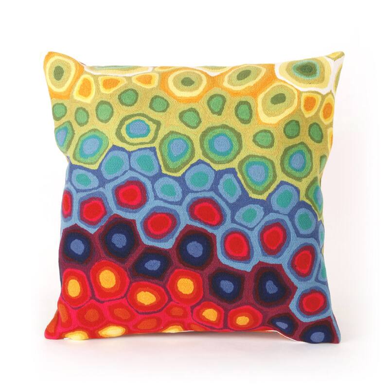 Liora Manne Visions III Pop Swirl Indoor/Outdoor Pillow Multi 20" Square