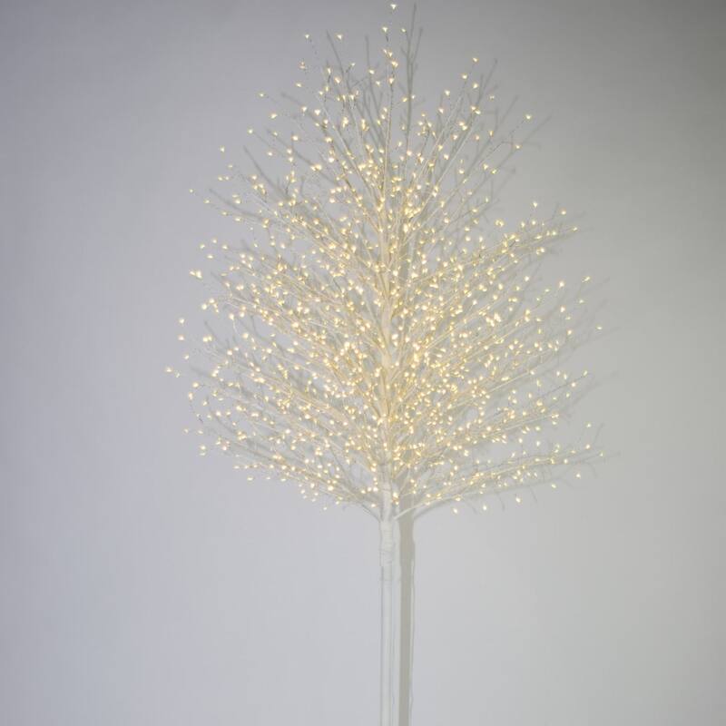6.75' Pre-Lit Micro Dot White Artificial Tree, LED Warm White Lights