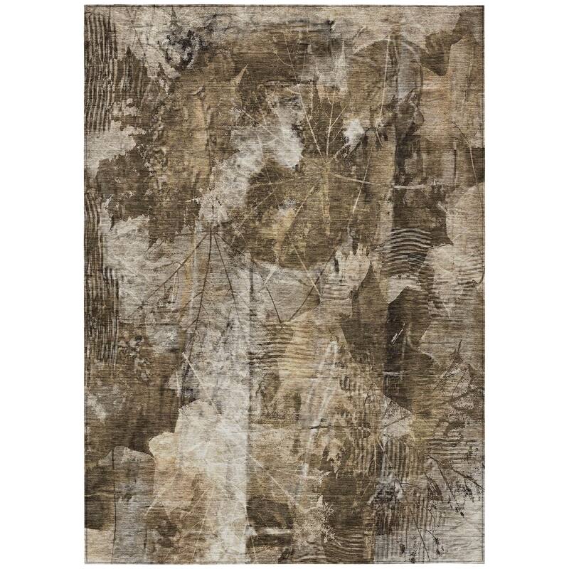 Machine Washable Indoor/ Outdoor Foilage Chantille Rug