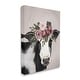 Stupell Floral Farm Cow Pink Blooms Canvas Wall Art by Jo Taylor - Bed ...