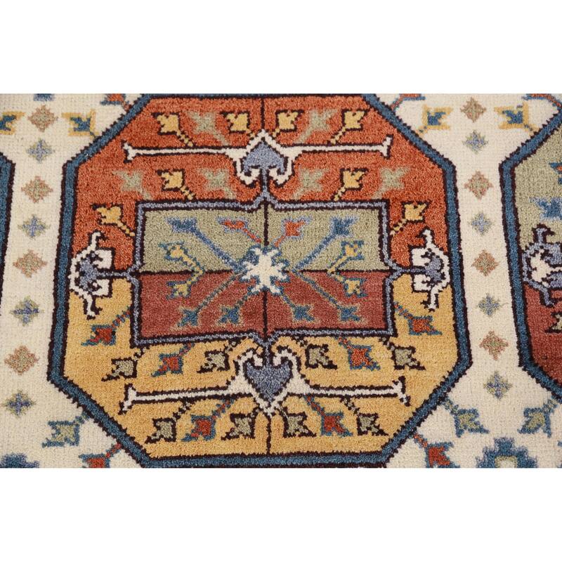 Hand Knotted Oriental 100% Wool Carpet Traditional Geometric Beige & Ivories Heriz (serapi) Area Rug - 10' 0'' X 8' 2''