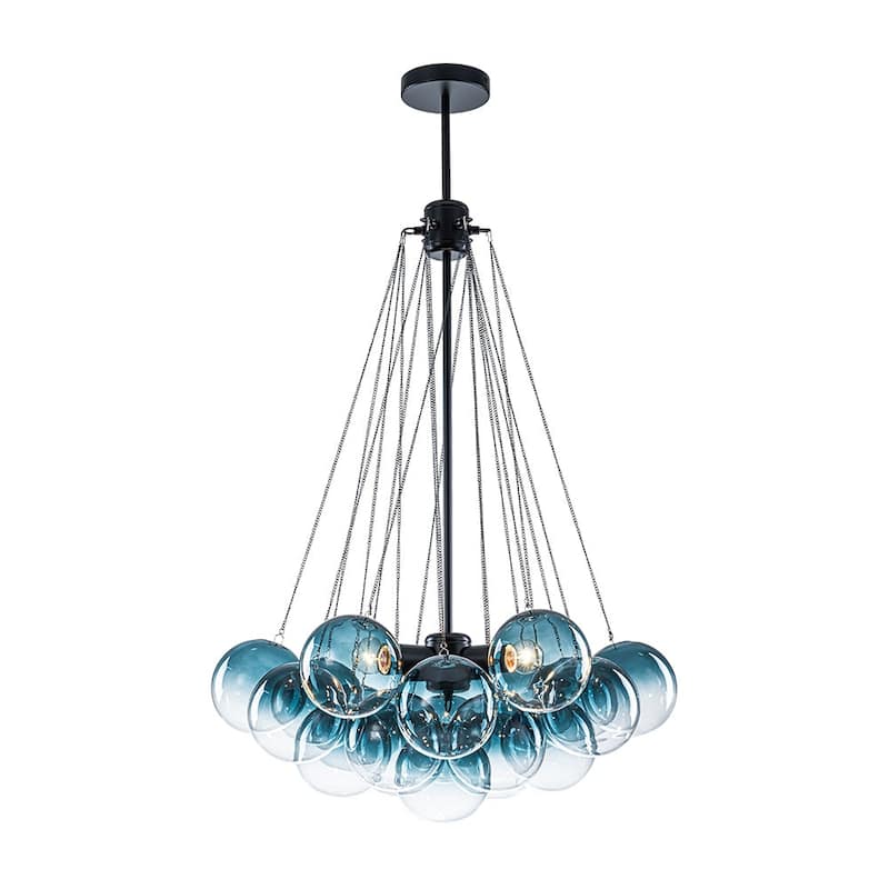 Modern Glam Cluster Gradual Colored Glass Bubble Chandelier