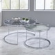 preview thumbnail 1 of 7, Elema Glam Chrome Glass Top 2-Piece Nesting Tables Set by Furniture of America Grey