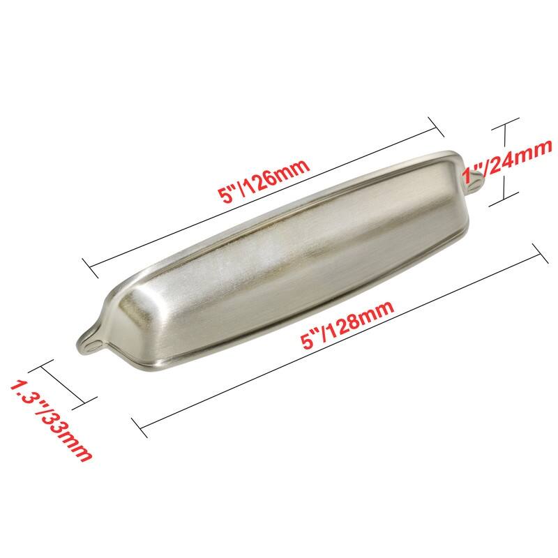 Utopia Alley Nicholas Pull Handle -Brushed Nickel - Metal Drawer Pull Handle, 5.0" Center to Center