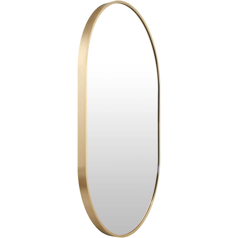 Livabliss Aranya Modern Aluminum Oval Pill-Shaped Accent Mirror