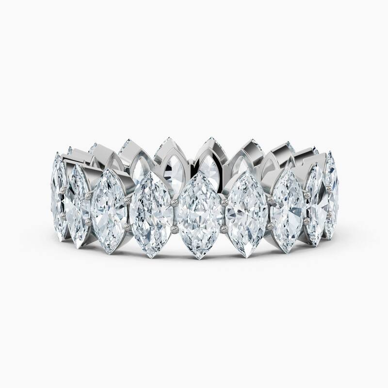 Auriya 14k Gold Marquise North-South Lab Grown Diamond Eternity Band 2.70 - 10.50 ct. tw. (F-G, VS) - 5.70 ct. wt. - 7 - White
