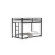 preview thumbnail 22 of 23, Twin Over Twin Metal Bunk Bed with Reversible Ladder, Full-Length Guardrails, Sturdy Square Tube Frame