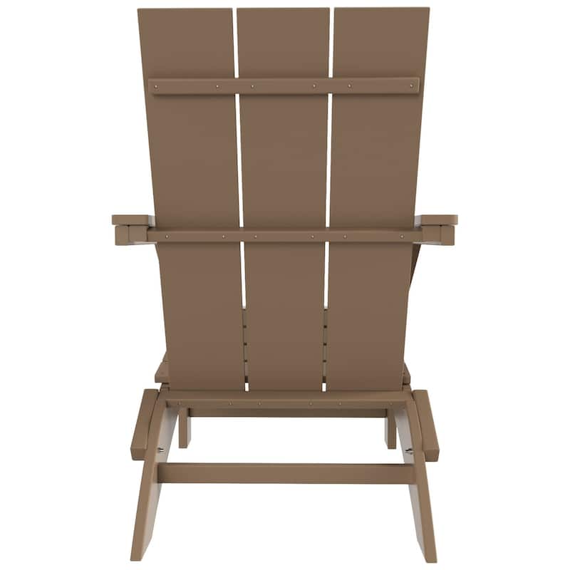 Polytrends Shoreside Modern Poly Folding Eco-Friendly All Weather Adirondack Chair (Set of 4)