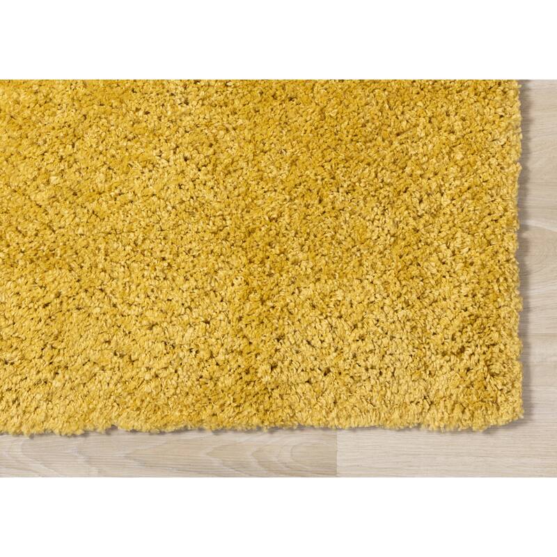 Taylor Collection - Plush Yellow Shag Area Rug