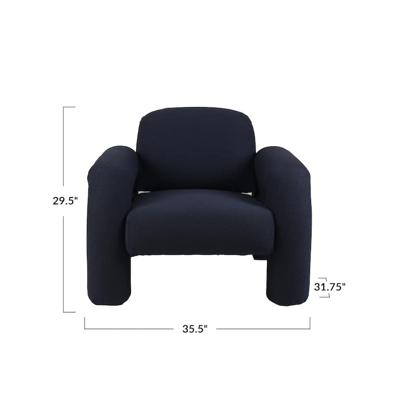 Chenille Fabric Upholstered Chair - 35.63"L x 31.88"W x 29.5"H