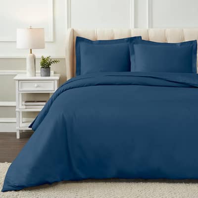 Superior 1200 Thread Count Egyptian Cotton Solid or Embroidered Duvet Cover Set