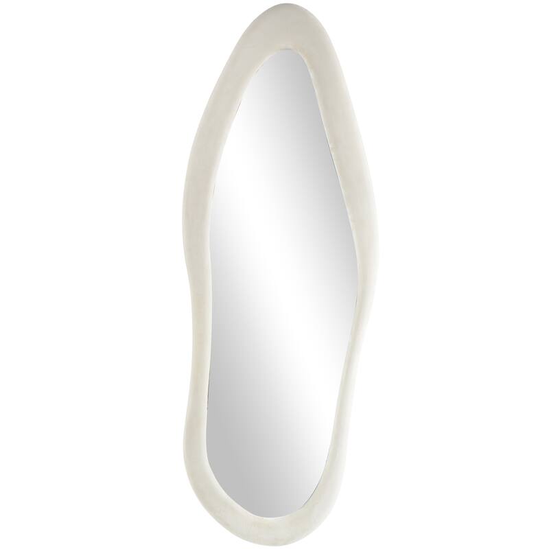 Velvet Abstract Wavy Wall Mirror - Black or White - Roche River Decor - White