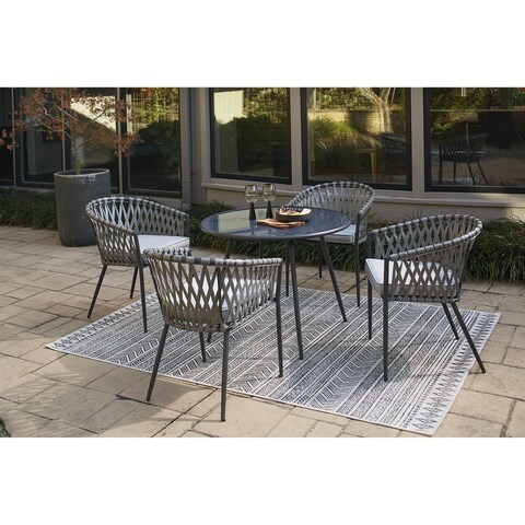 Signature Design by Ashley Palm Bliss Outdoor Dining Table and 4 Chairs