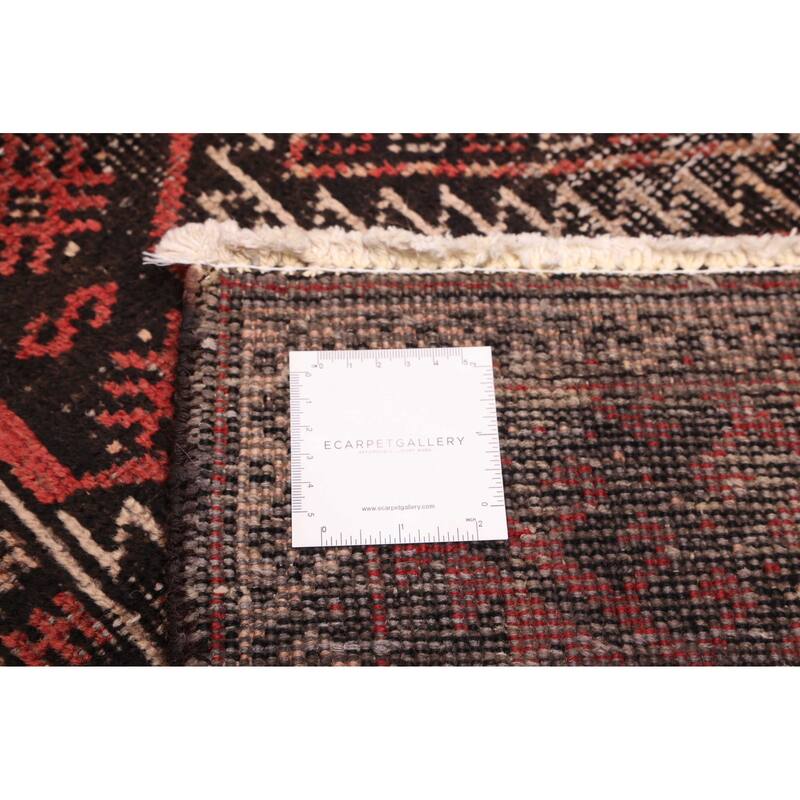 ECARPETGALLERY Hand-knotted Baluch Black Wool Rug - 3'11 x 7'1
