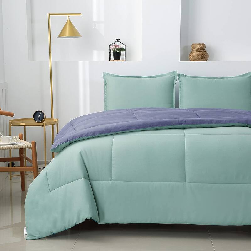 Shatex Reversible Bedding Comforter Set with 2 Pillow Shams