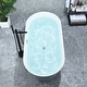preview thumbnail 8 of 13, Altair Szany 67" x 32" Flatbottom Freestanding Acrylic Soaking Bathtub in Matte Gray with Drain and Overflow