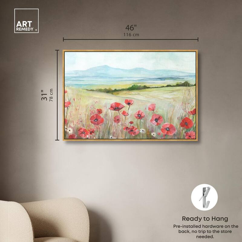 The Poppy Field Canvas by Art Remedy