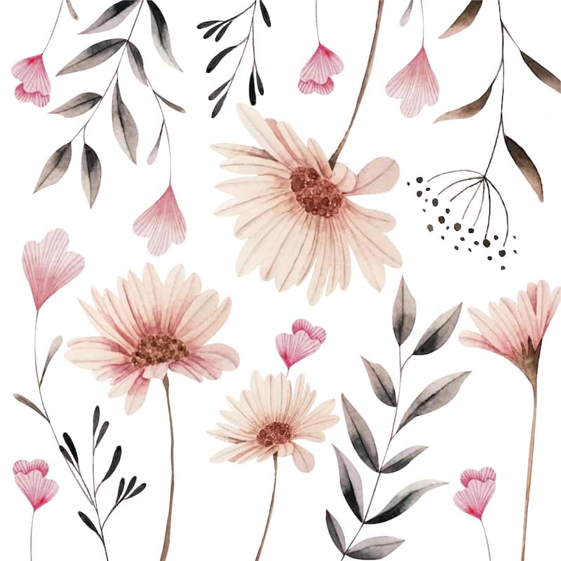 Walplus Delicate Watercolour Flowers Floral Wall Sticker Nursery Decor