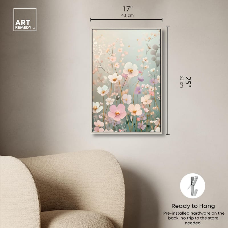 Tiny Blooms I Canvas by Art Remedy