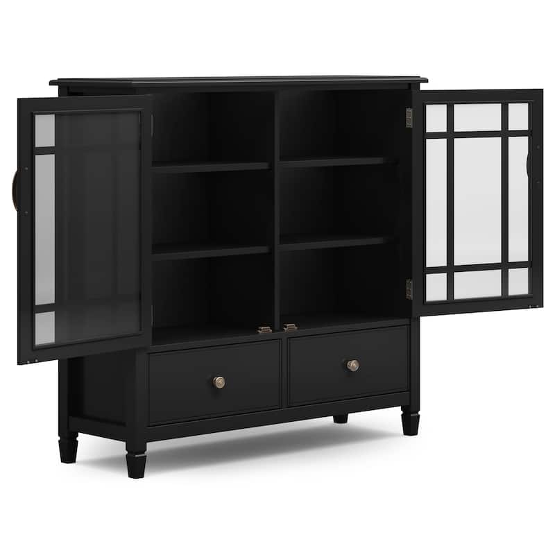 WYNDENHALL Hampshire SOLID WOOD 46 inch Wide Traditional Tall Storage Cabinet - 46"w x 17"d x 46"h