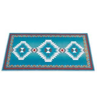 Aztec Rugs Turquoise Turquoise Intricate Southwest Aztec Pattern Accent Rug - 2X4 FT - Bed ...