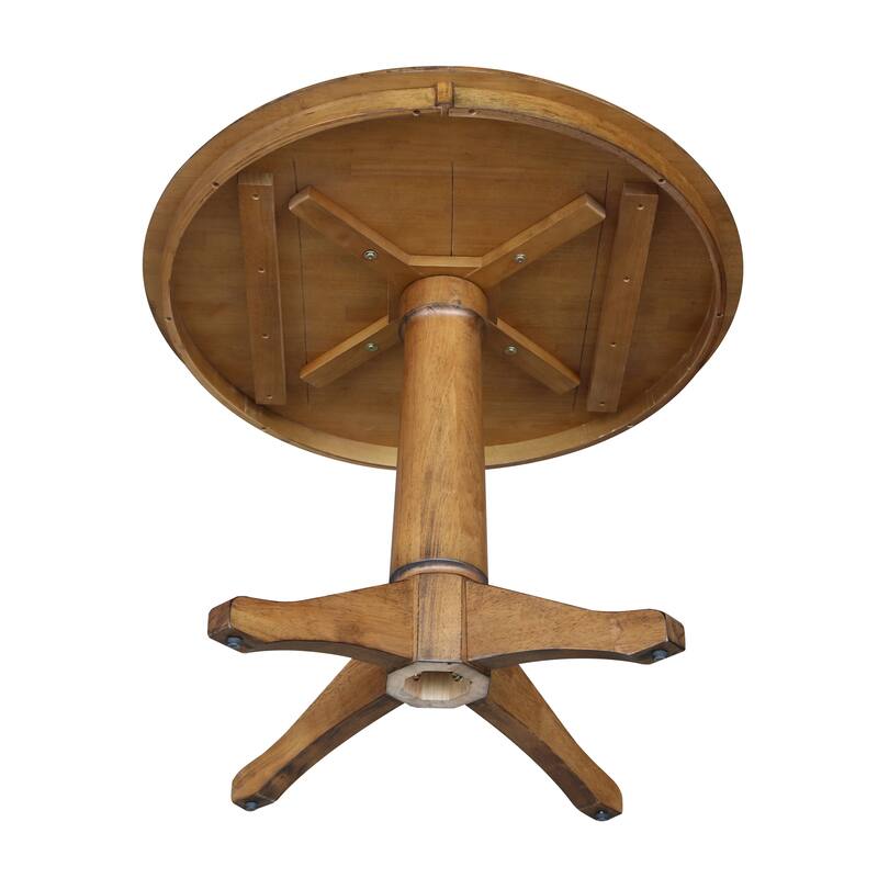 International Concepts Solid Wood 36" Round Pedestal Dining Table