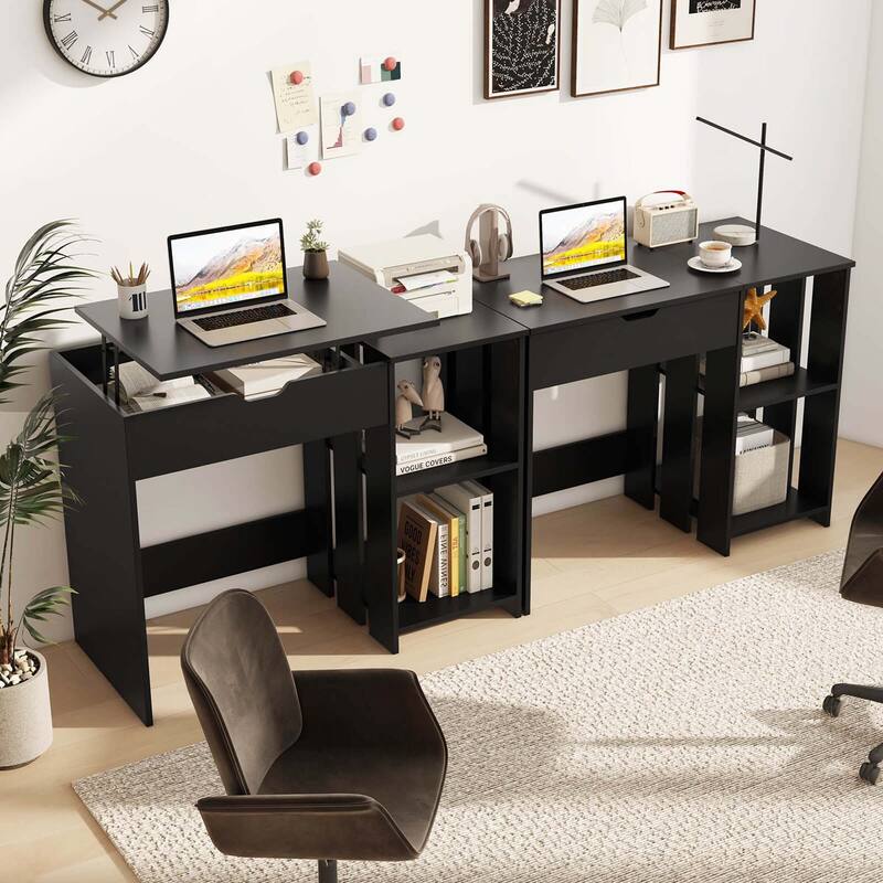 Costway Lift Top Computer Desk Standing Desk with Hidden Compartments - See Details