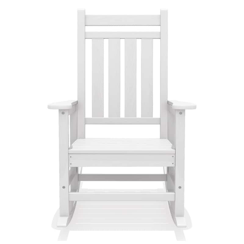Modern High-Back Rocking Adirondack Chair All Weather - White
