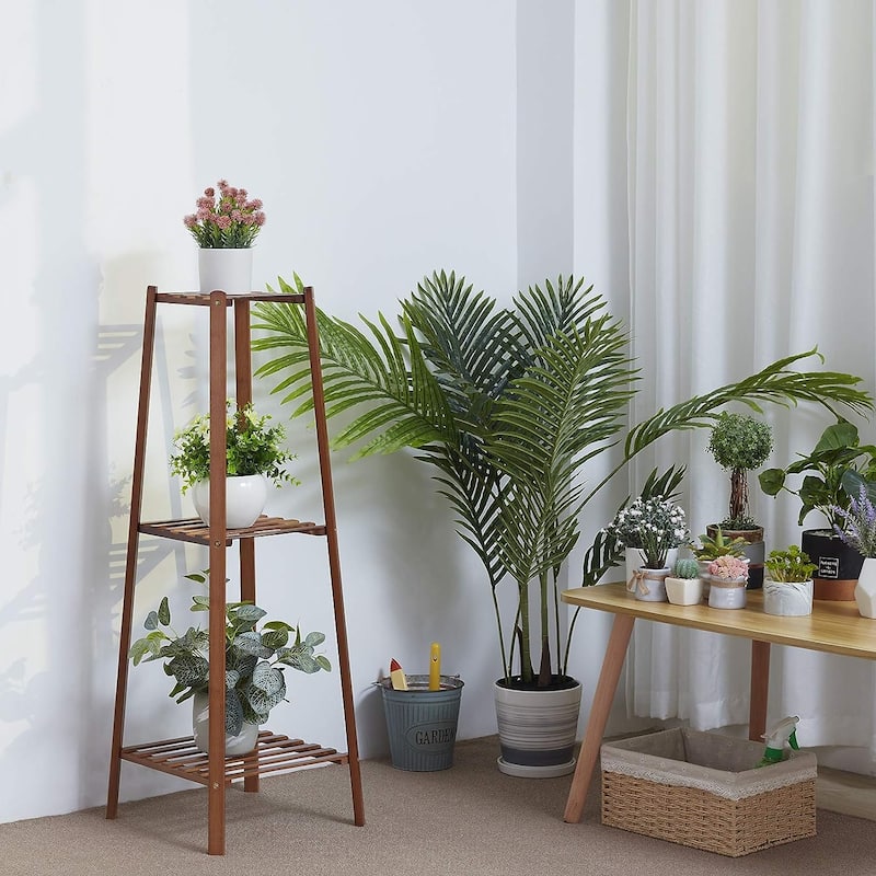 3 Tier Potted Bamboo Flowers Stand Corner Plant Rack