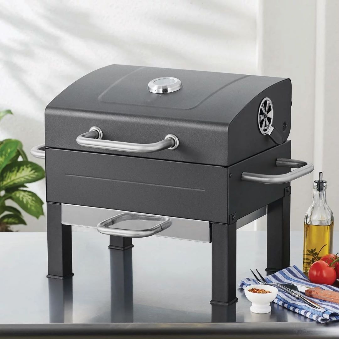 Everdure 20 Cast Iron Portable Charcoal Grill with Cover
