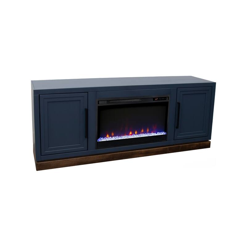 Bridgevine Home Nora 64 inch Fireplace TV Stand, for TVs up to 85 inches, Two-Tone Finish