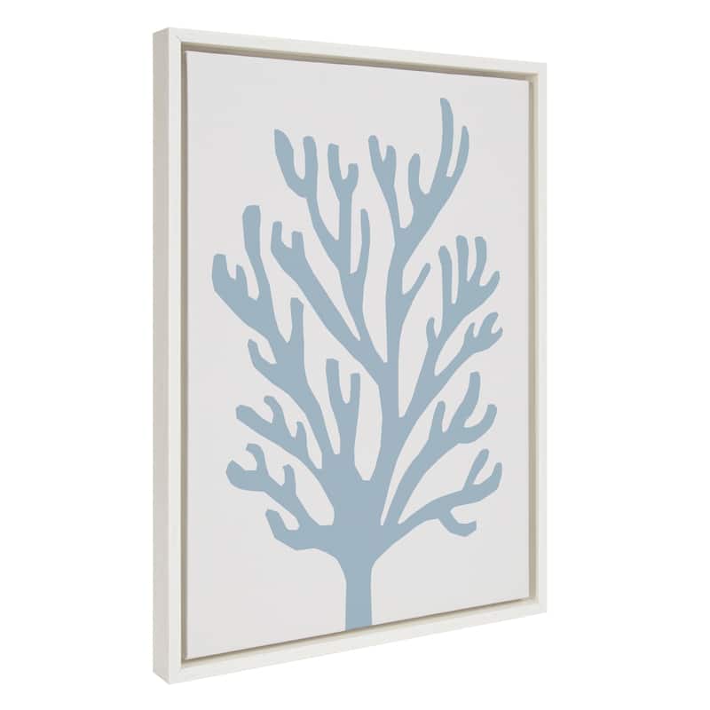 Kate and Laurel Coral Ocean Blue Frame Canvas by Creative Bunch Studio - 18x24