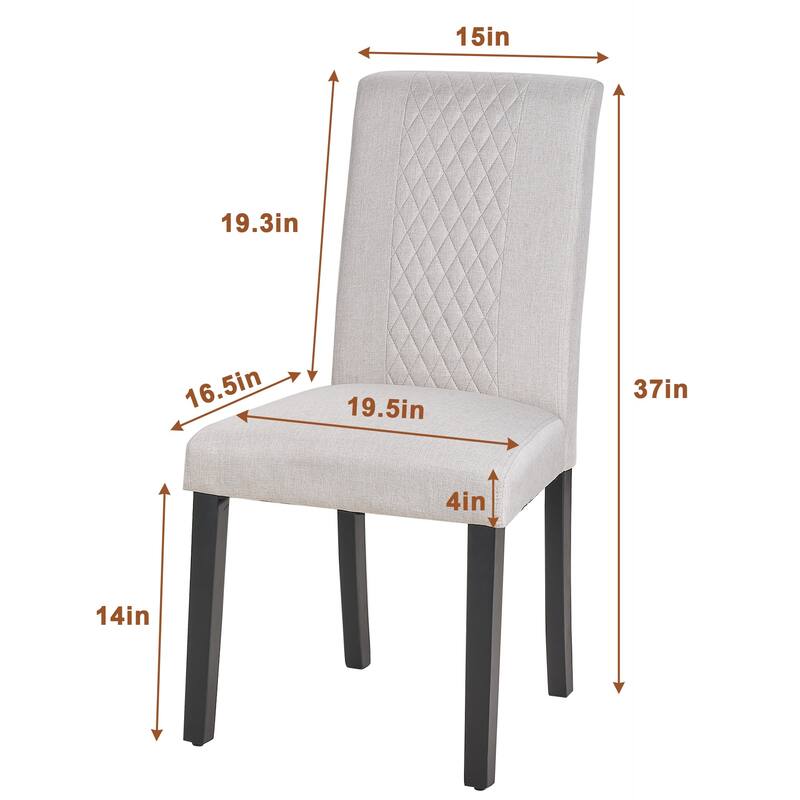 Modern Dining Chairs Set of 2/4/6 Upholstered Dining Chairs with Solid Wood Legs and High Back Dining Room Chairs